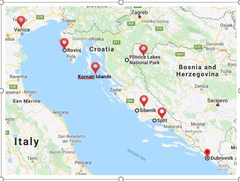 Map of Croatia Tour